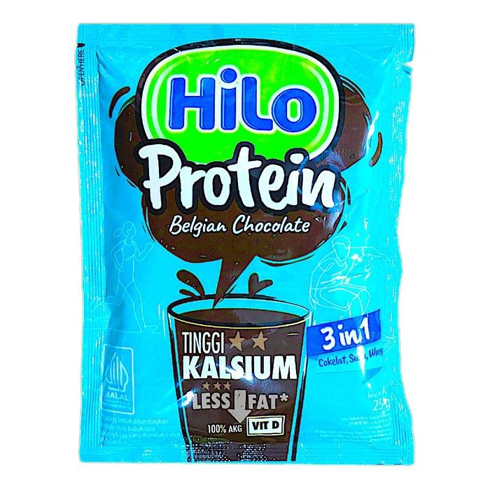 

HILO PROTEIN Belgian Chocolate 10 Sachet Tinggi Kalsium Tinggi Protein Rendah Lemak
