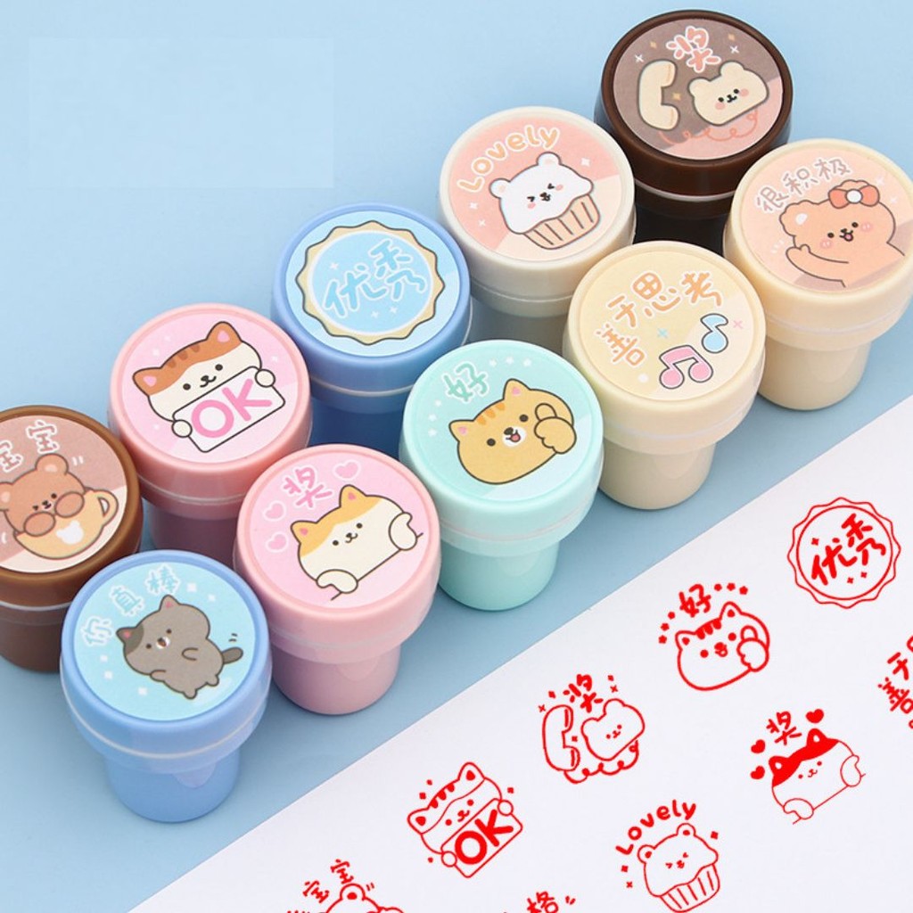 

BEST!! STEMPEL MAINAN ANAK ISI 5 PCS BENTUK KARTUN 3D KAWAII HARGA SATUAN