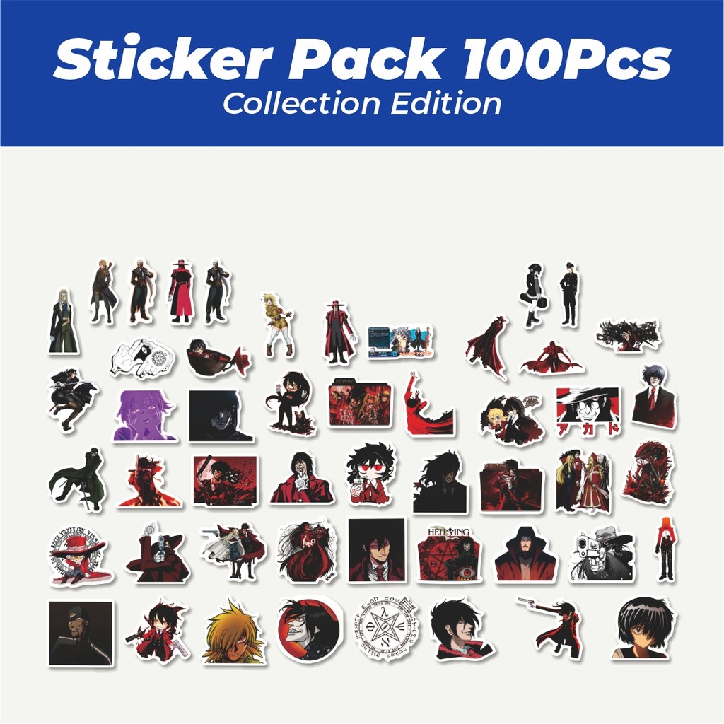 

Hot Sticker Anime Hellsing (Herushingu) Lucu Anti Air Stikers Berperekat Waterproof Sticker Decal Buat Motor Helm Buku Journal Koper Casing HP Laptop Botol Minum