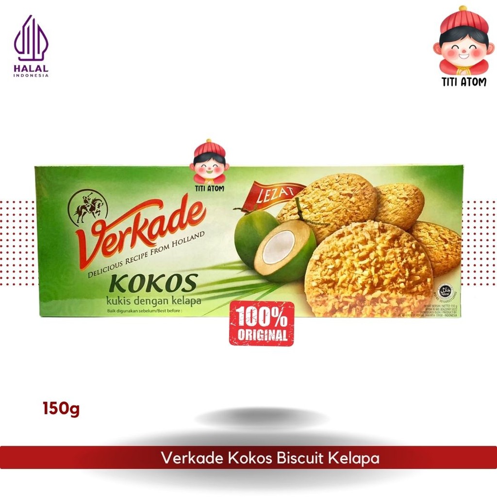 

Verkade Kokos Coconut Cookies Biscuit Rasa Kelapa 150g