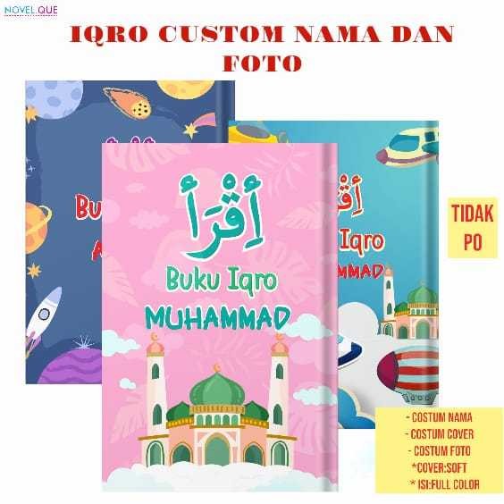 

IQRO Anak Custom Hardcover Soft Cover Full Color Black & White (Free Tulis Nama & Foto di Cover) / Buku Iqra A5 Custom / Iqro Jilid 1 - 6 Lengkap Part 2