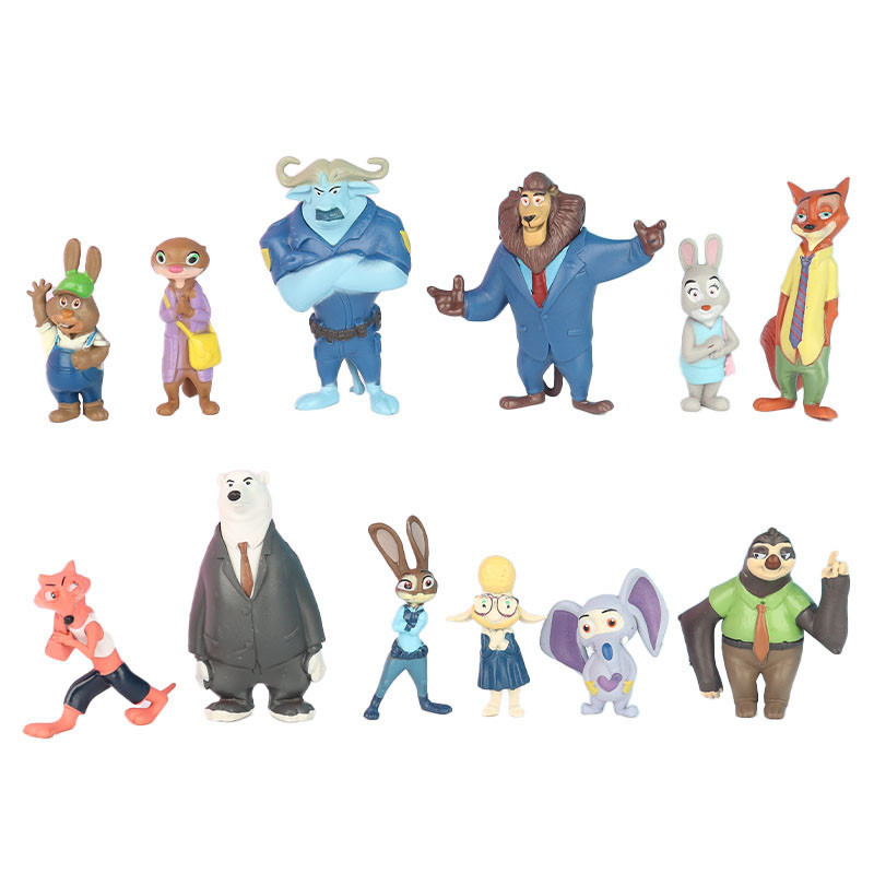 

12pcs/set Zootopia Zootropolis Judy Hopps Nick Wilde Cartoon Movie Action Figure Toys Collection Model Cute Doll Gift Decoration