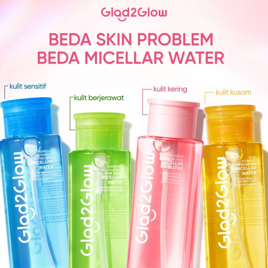 Glad2Glow Cherry Blossom Betaine Micellar Water 300ml Make Up Remover Cleansing Water/Madagascar Cen