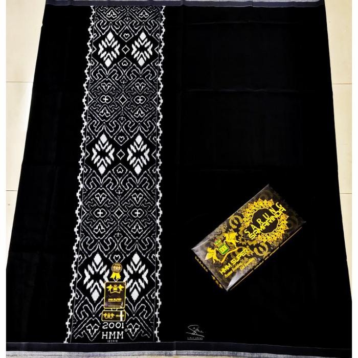 grosir sarung bhm samarinda/sarung santri hmm samarinda/warna hitam - Hitam, kembang