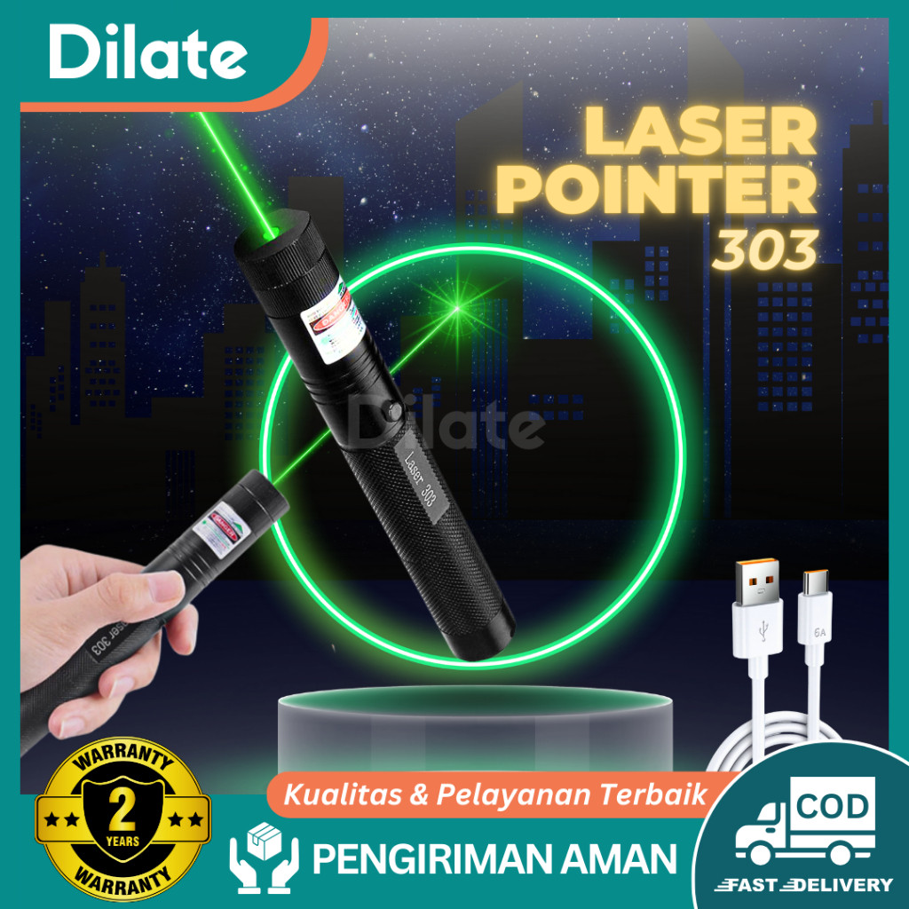 Green laser pointer 303 laser hijau rechargeable bisa cas baterai / pointer green laserCO