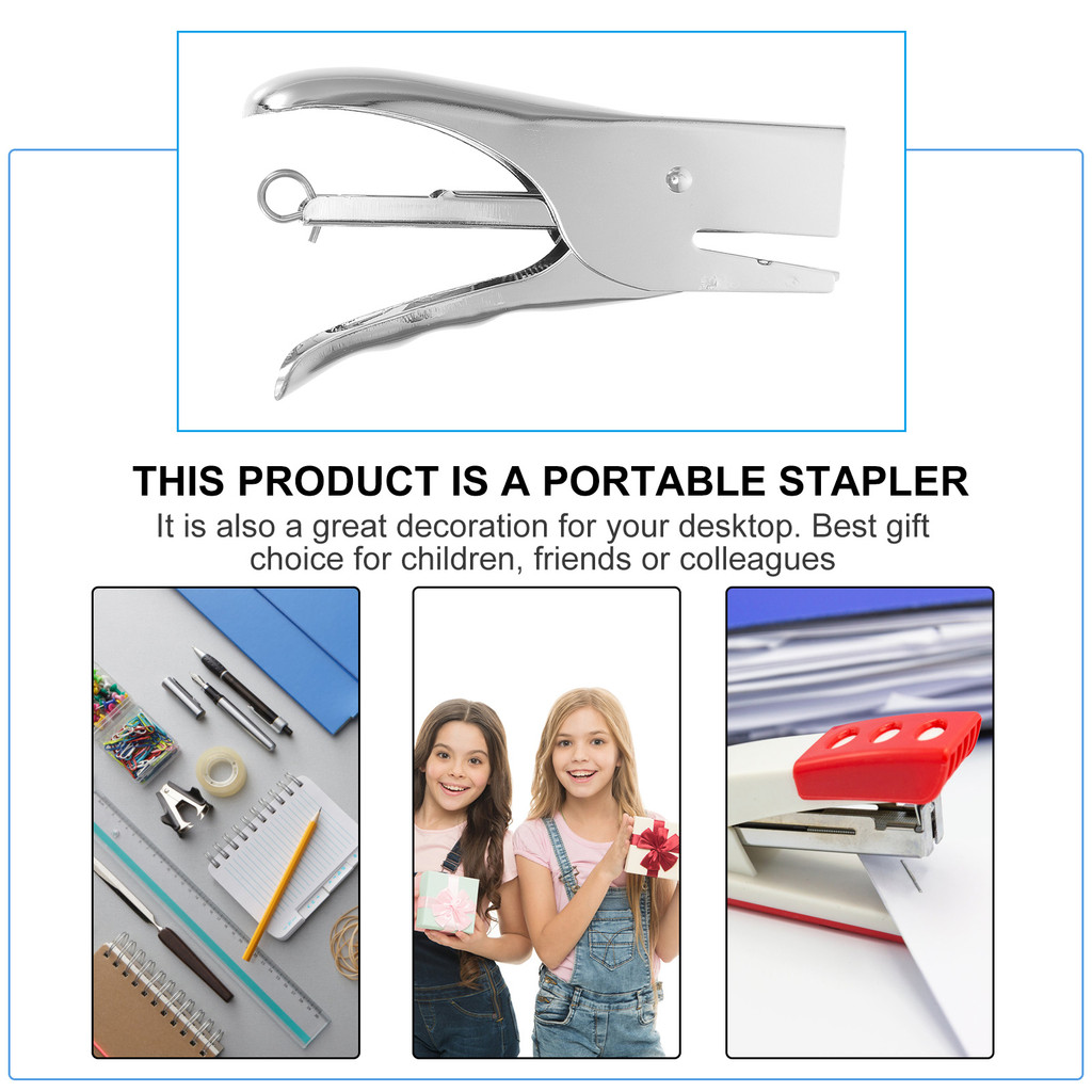 

1Pc Plier Stapler Heavy Duty Hand Grip Metal Book Sewer Office Binding Supplies No Jam Technology Material Sturdy