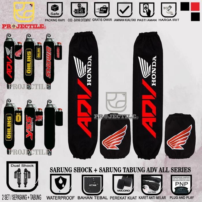 Sarung Shock + Sarung Tabung ADV sarung shockbreaker cover shock Belakang HONDA ADV, PCX, OHLINS, YS