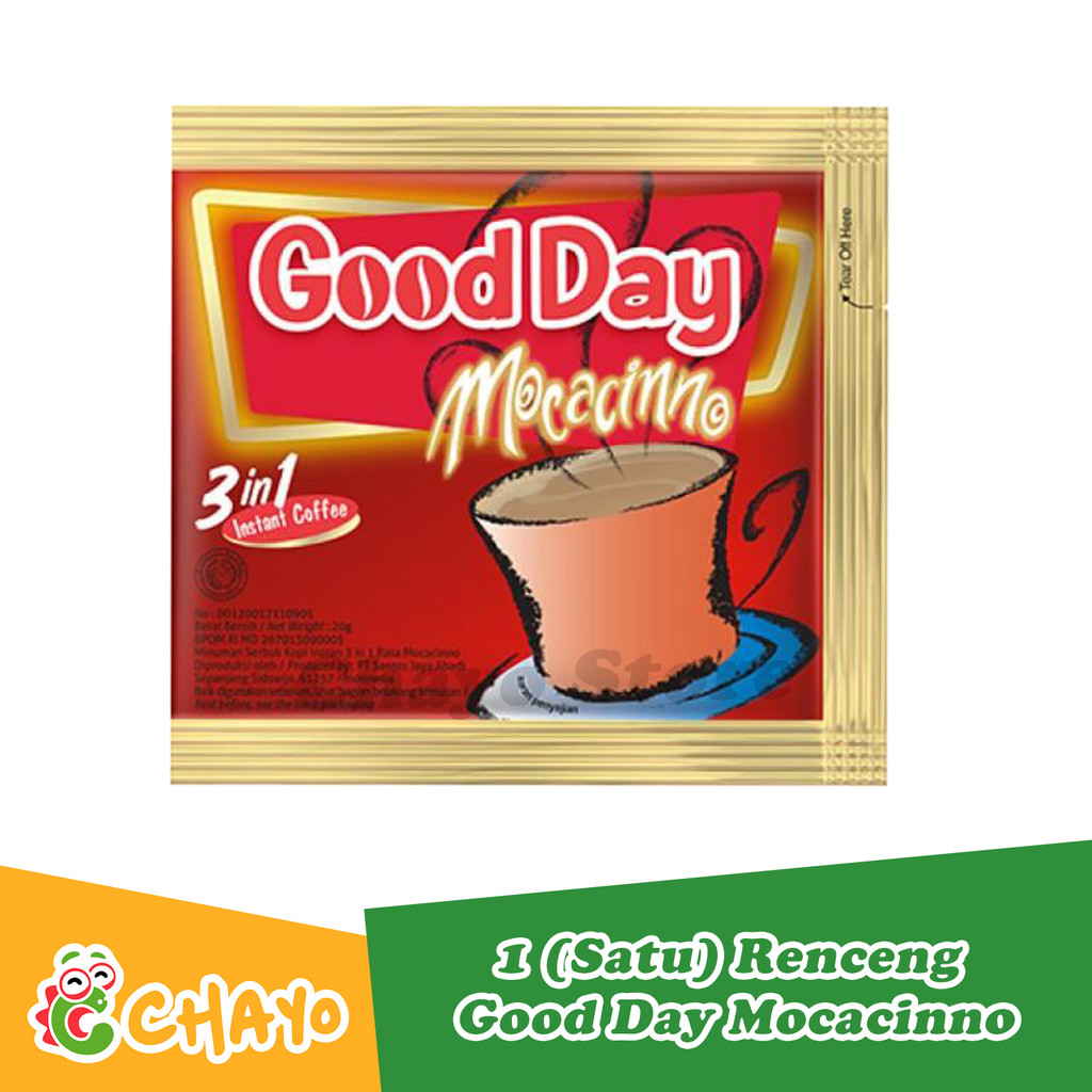

Good Day Mocacinno Kopi Instan 3 in 1 Sachet 1 Renceng - 10 Sachet