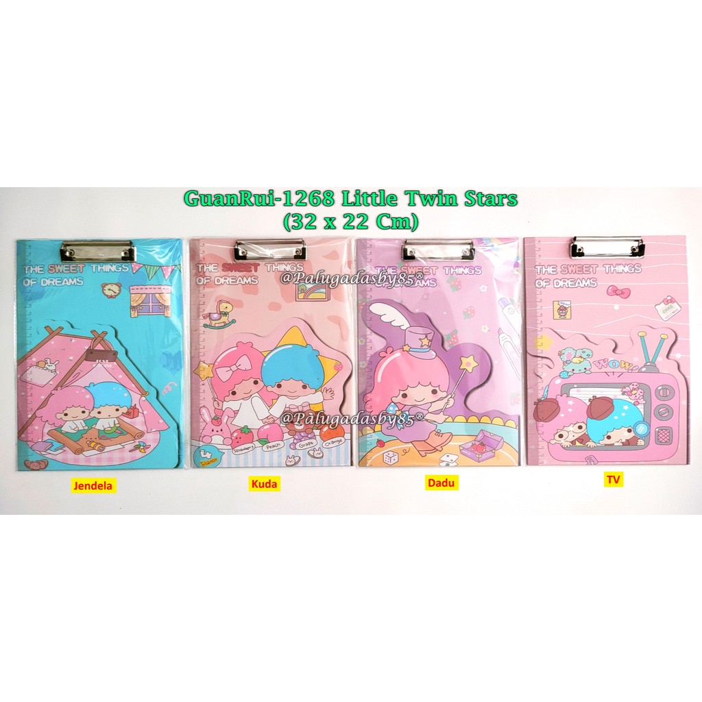 

(1 Biji) Clip Board Little Twin Stars 32 x 22 Cm / Papan Ujian A4 / Clipboard GXIMP GuanRui-1268