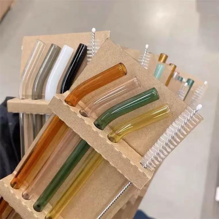 Sedotan Kaca TranSparan  Sedotan Estetik  Pembersih Sedotan  Sedotan Kaca Murah/ sedotan kaca berwar