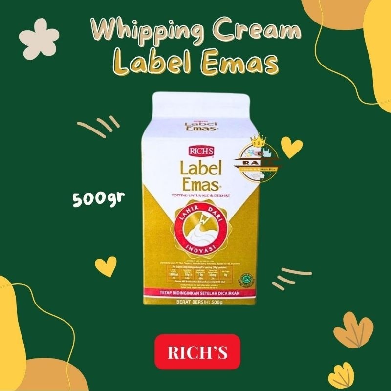 

RICH'S Gold Label Whipping Cream Cair 500gr - Instant Only