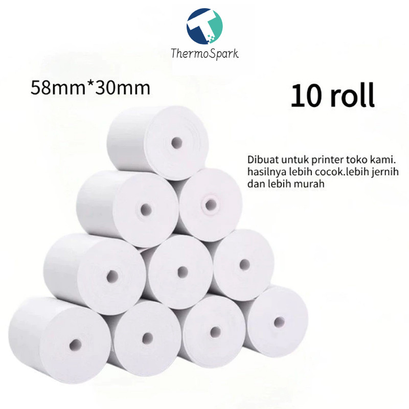 

Kertas Thermal / Kertas Kasir / Kertas Struk Thermal Paper Roll 57x30 58x30