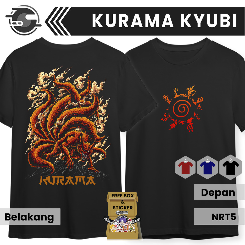 Kaos KURAMA KYUBI Anime Naruto Boruto Lengan Pendek Combed 24s T-Shirt Baju  Anak Dewasa