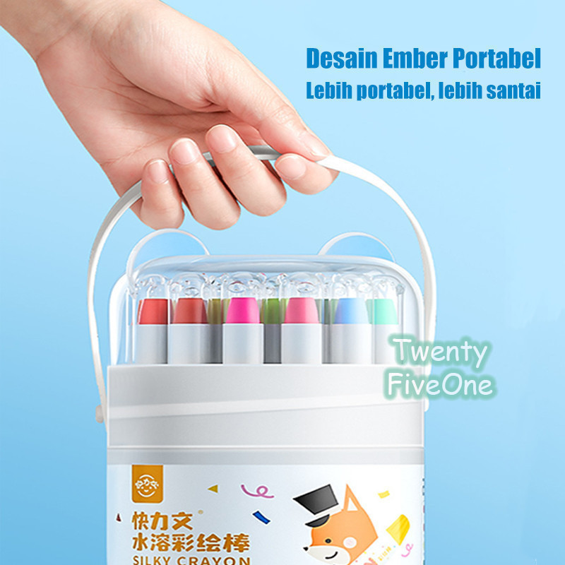 

ReadyWashable Silky Crayon 36/48 Warna Colorful Bucket Krayon Mewarnai Alat Warna Set Anak Wipe RB9
