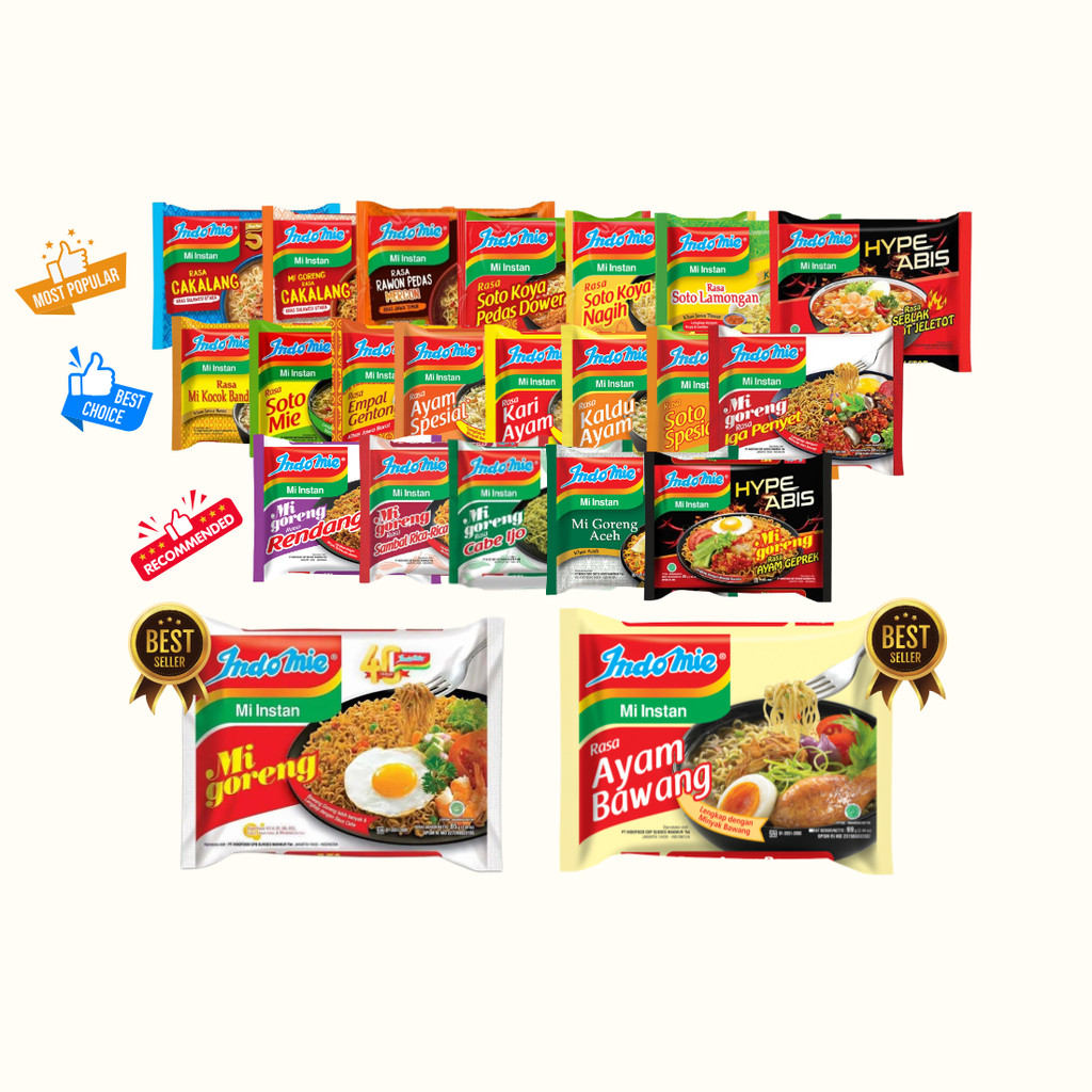

MIE INSTANT MI INDOMIE VARIAN LENGKAP GORENG KUAH MAKANAN RINGAN INSTANT CEMILAN INSTAN INDOFOOD HARGA GROSIR MURAH