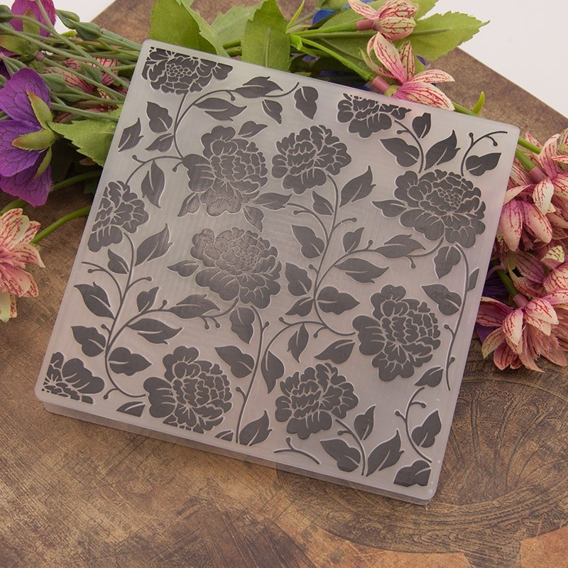 

3D Embossed Folder for DIY Relief Craft Making Flower Pattern Background Greeting Card Scrapbooking No Stamp Metal Cutting Die