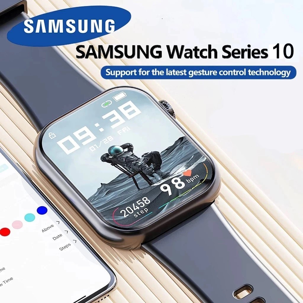 SAMSUNG SmartWatch 10 Max Waterproof Bluetooth Call Jam Smartwatch Wanita Pria Olahraga Monitor Deta