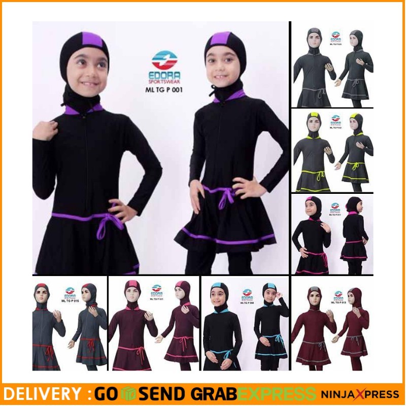 BAJU RENANG ANAK SD EDORA MUSLIMAH ML TG P / BAJU RENANG ANAK PEREMEPUAN / BAJU RENANG ANAK EDORA