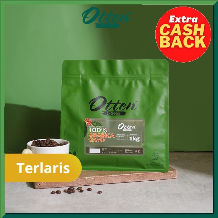 

100% Full Arabica Gayo Komersial House Blend 1kg Biji / Bubuk Kopi Arabica Otten Coffee Commercial Roasted Beans