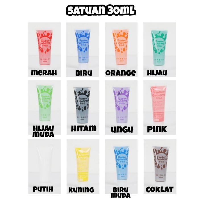 

Jaje.store washable finger paint / cat warna no toxic / hand painting khusus anak - 30ml hitam