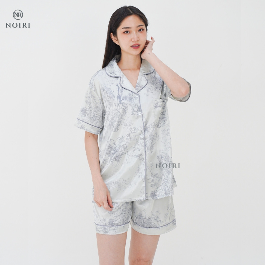 PROMO/ NOIRI - #3 Baju Tidur Wanita Set Satin / Celana Pendek Lengan Pendek Bahan Satin Baju Tidur S
