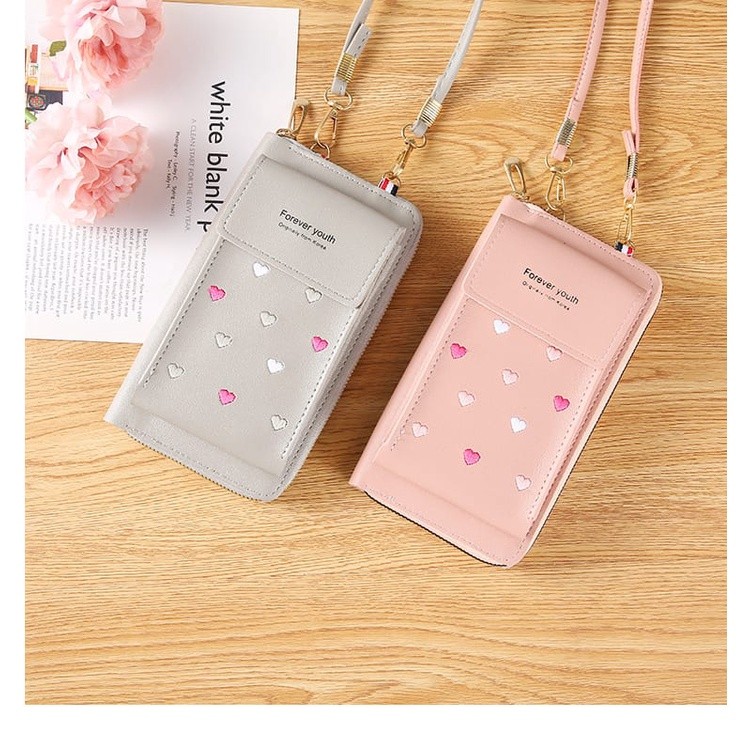 MKS Dompet Panjang Wanita Free Tali Q58 Dompet Wanita Motif Love Import Real Pict