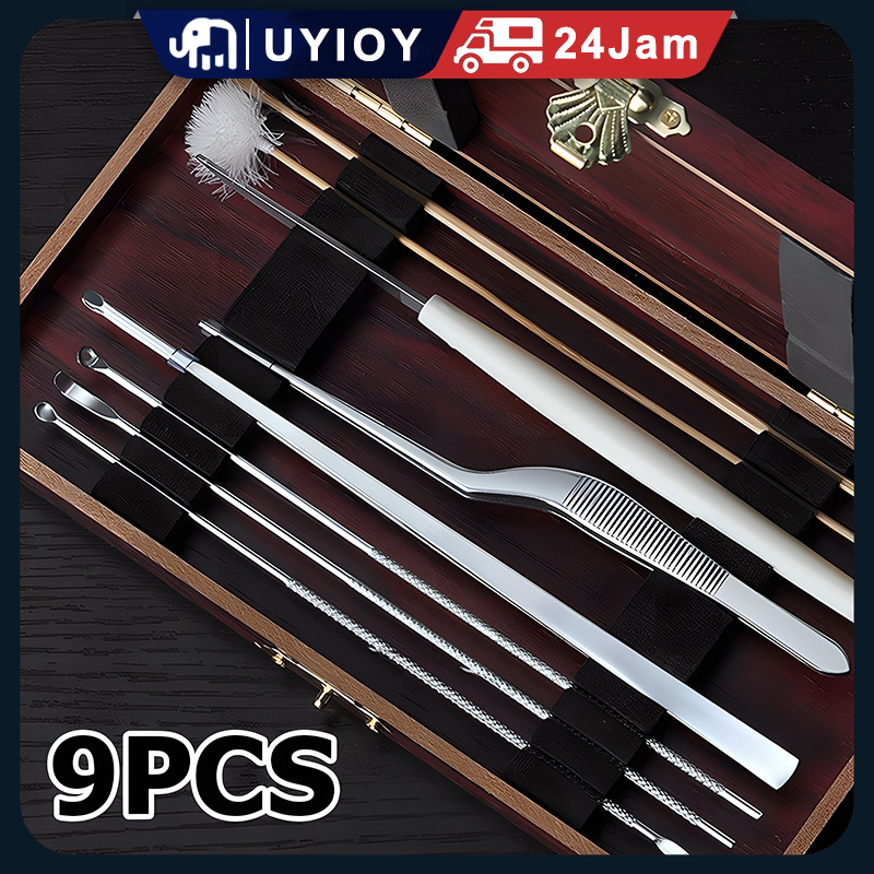9 In 1 Alat Pembersih Kuping Alat Pembersih Telinga Lengkap Stainless Pembersih Telinga Ear Wax Pick