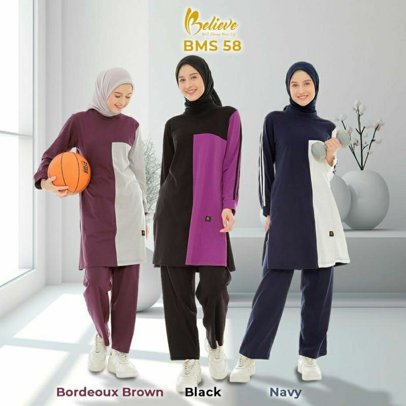 Believe BMS 58 Model Terbaru Baju Senam Seragaman Olah Raga