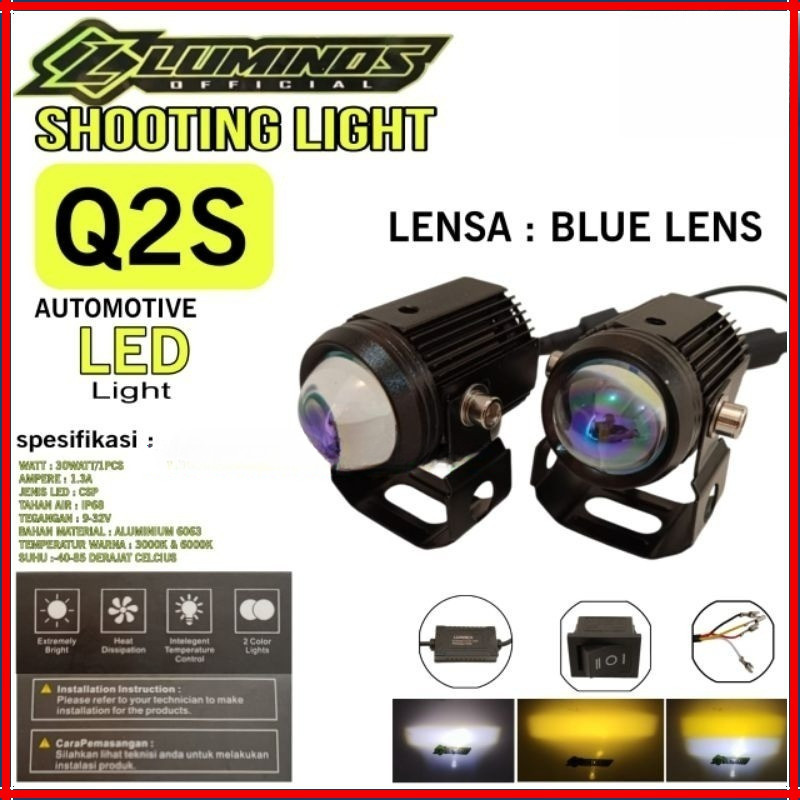 Original LAMPU SOROT Q2S LUMINOS 1set/2pcs