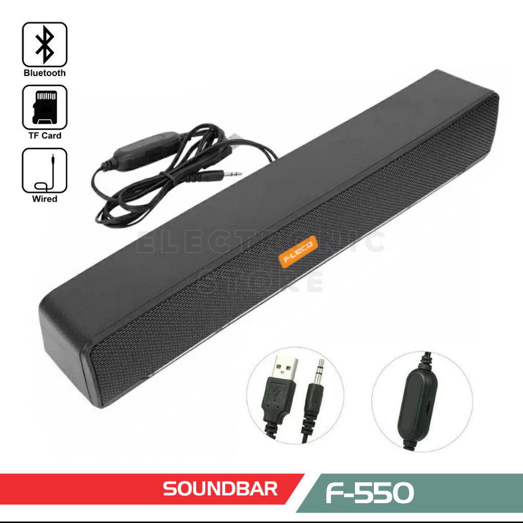 SPEAKER SOUNDBAR FLECO F 550 SPEAKER USB FLECO F 550 SPEAKER KOMPUTER-LAPTOP DAN HEADPHONE SUPER BAS