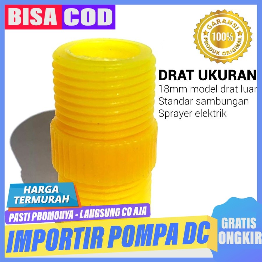 Konektor Sambungan 18mm ke 18mm Model Drat Luar