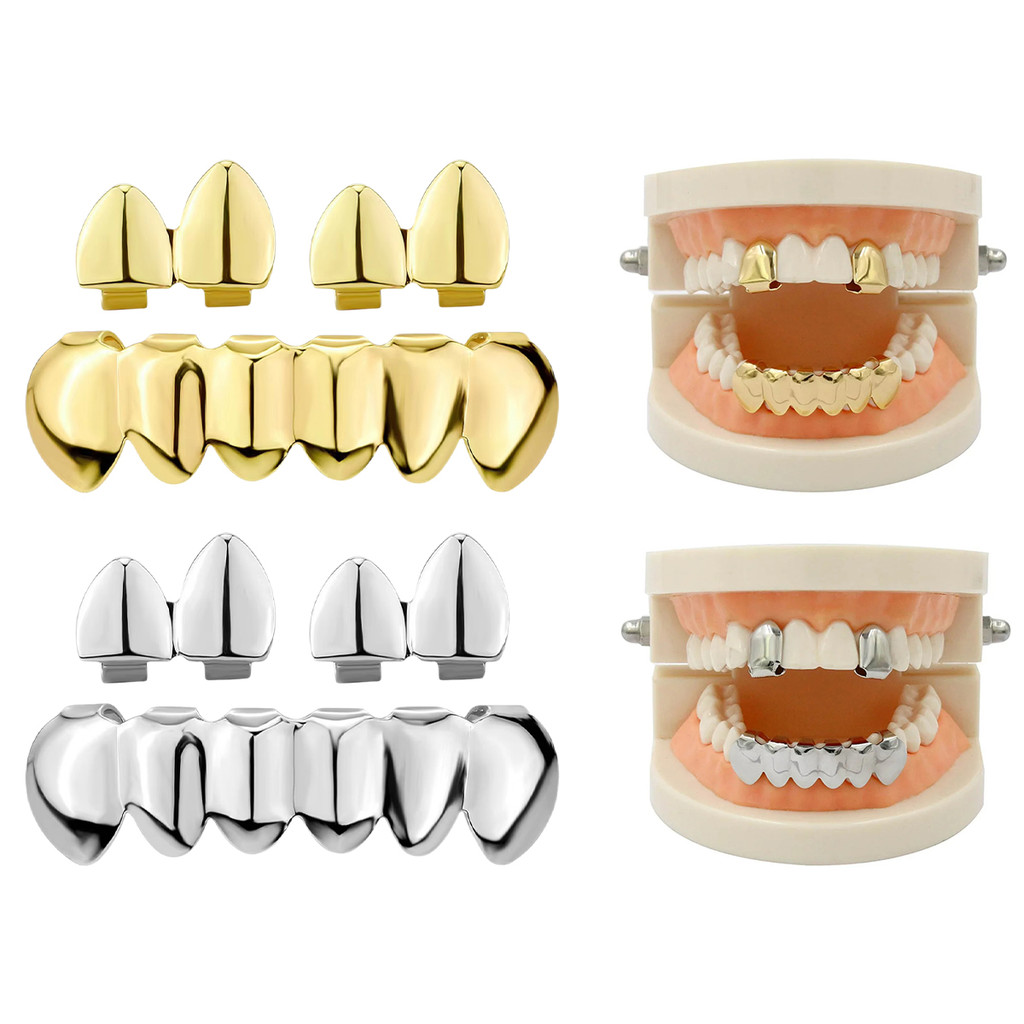 Hip Hop Braces Grillz Gigi  Gigi Emas Bling Gigi  Squad Gigi Aksesoris Warna emas/perak Stage