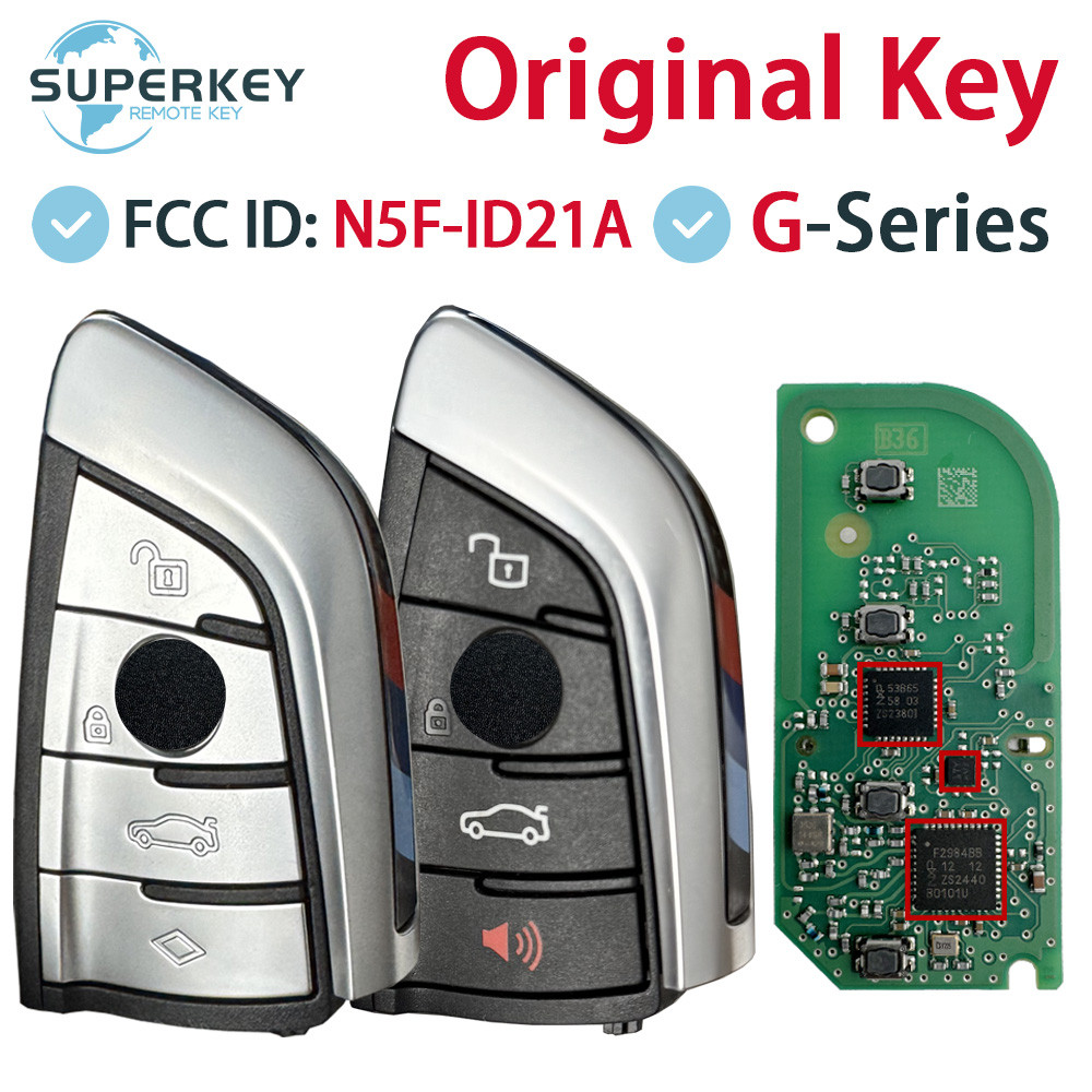 FCC ID N5F-ID21A Original For BMW 3 5 6 7 X3 X5 X7 G Series G20 G30 G32 G11 Smart Remote Car Key ID4