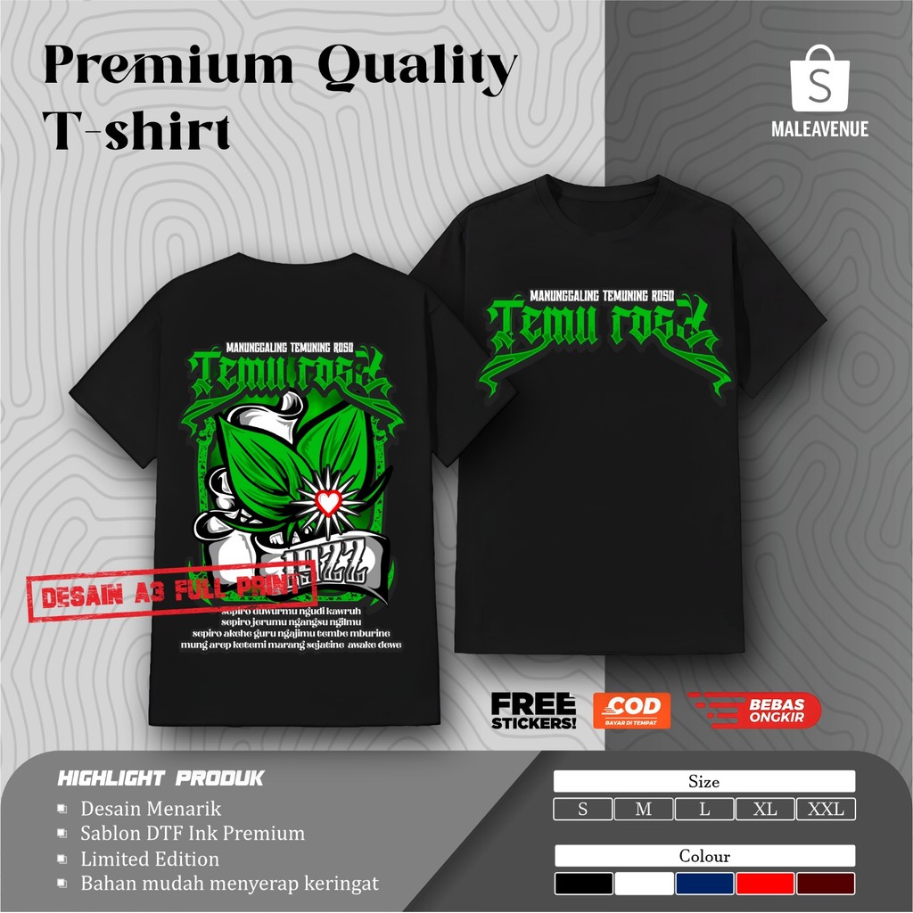 Kaos Distro Sablon DTF Perguruan Pencak Silat PSHT Manunggaling Temuning Roso Temu Rose 1922 Desain 