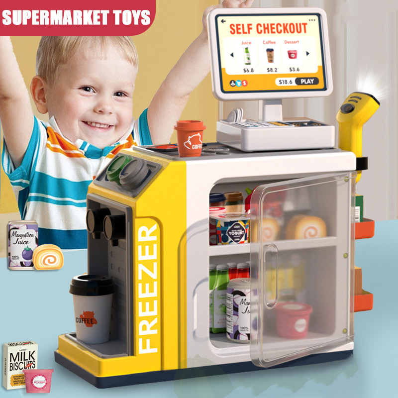 Mainan Kasir Anak Supermarket Set Mainan Peran EdukasiSet Alat Kasir Mini Hadiah Ulang Tahun