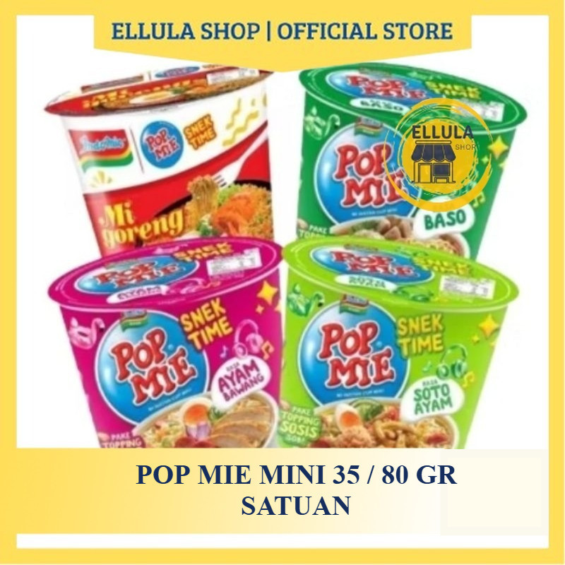 

ELLULA Shop - Pop Mie Mini Goreng Ayam Bawang, Baso soto [SATUAN]
