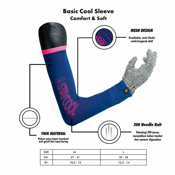 Manset Tangan Handslevee STAYCOOL Basic - Basic Navy