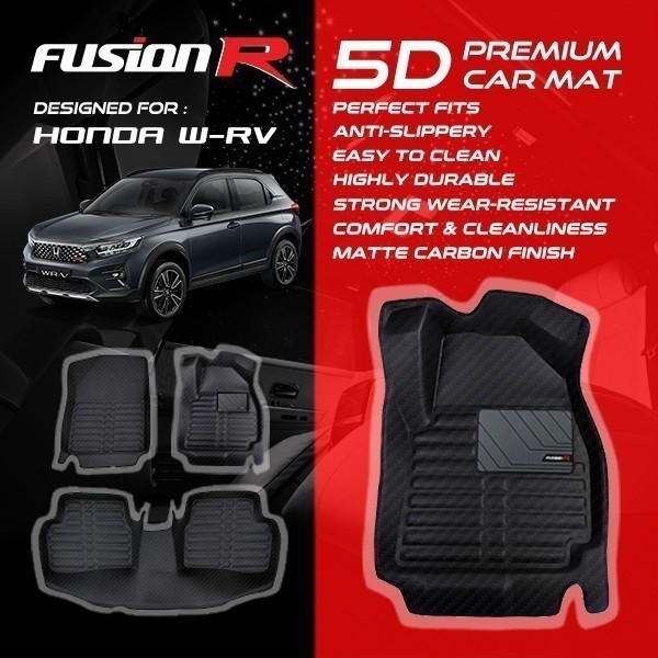 Fusion R Karpet Mobil 5D HONDA WRV / Premium Car Carpet Carbon Honda WR-V Fullset Custom Fit
