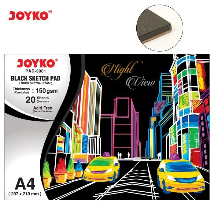 

【M-MT】PROMO!!! Joyko Black Sketch Pad Buku Gambar Sketsa Hitam 150 gsm 20 Sheets - PAD-3001
