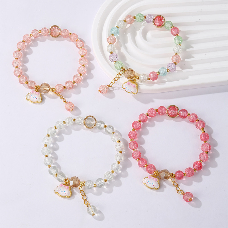 Gelang Frizzling Bead Warna-warni Kartun Gelang Kaca Sanrio Gelang Anak Pelajar
