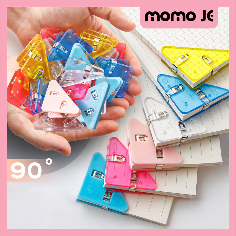 

MOMO JE S6063 Akrilik Paper Clip Segitiga Warna-Warni Klip Penjepit Buku Klip Sudut Kertas
