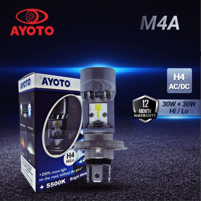 Lampu Mobil & Motor LED AYOTO H4 HS1 30 + 30WATT M4A Original - Spesifikasi