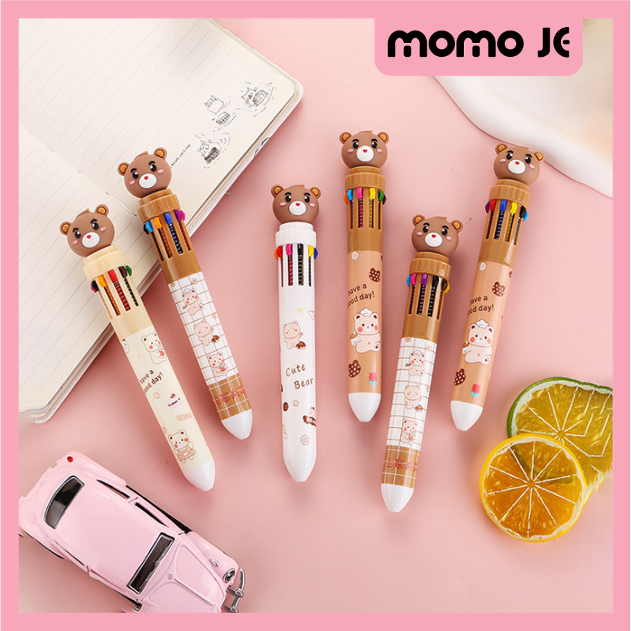 

MOMO JE S6271 Bulpen Karakter Teddy Lucu Pulpen Mekanik 10 Warna Motif Teddy Bear 10 Warna Tinta