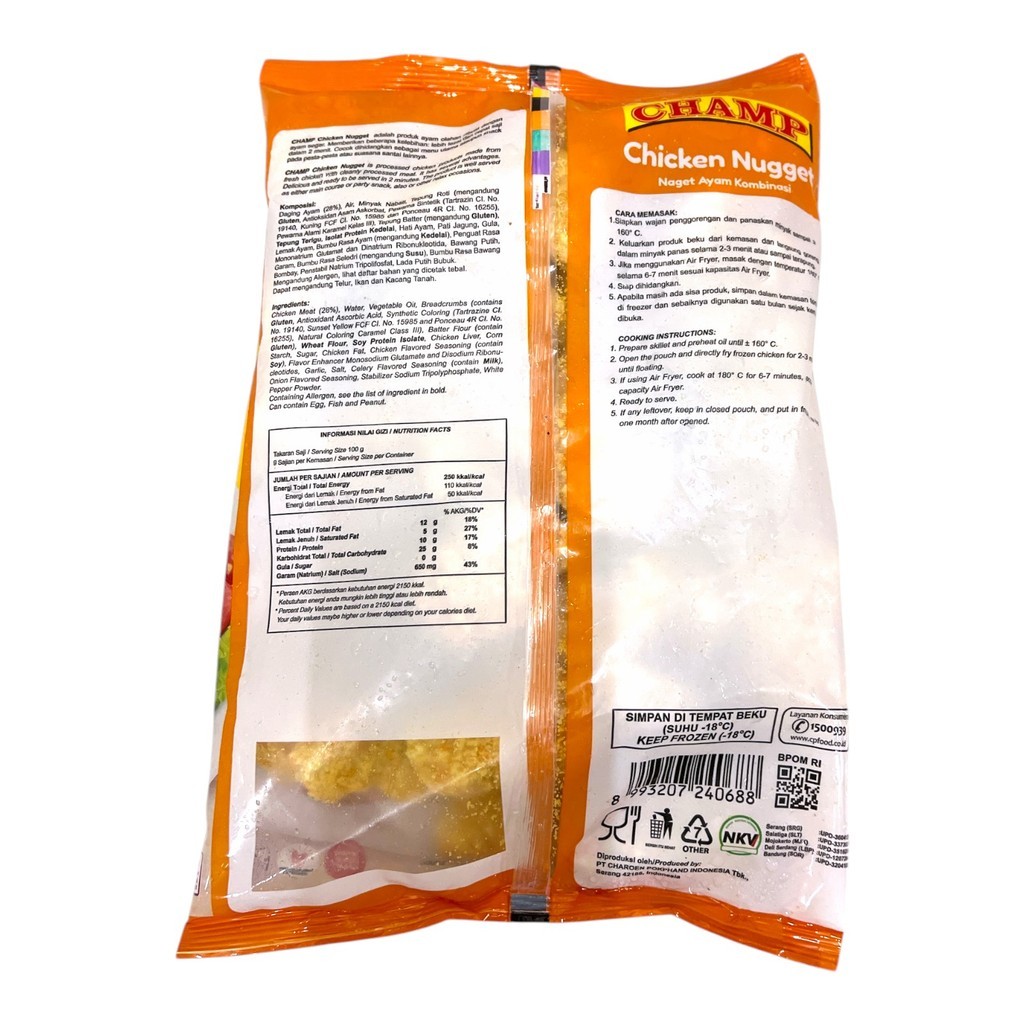 

RB CHAMP CHICKEN NUGGET 900GR / CHAMP NUGGET 900GR