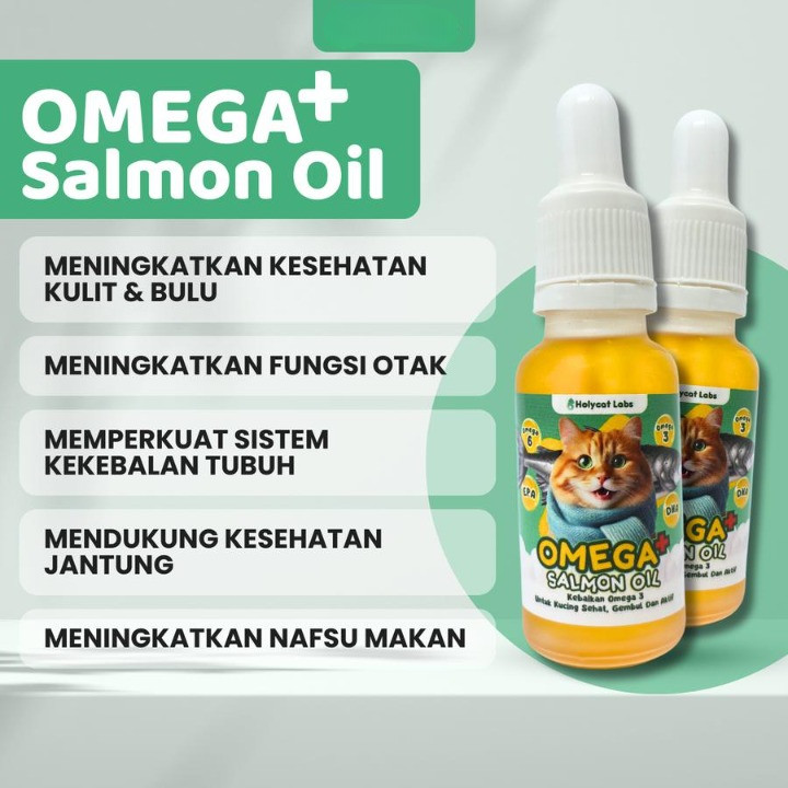 Obat Kucing OMEGA+ Salmon Oil 20 ml Vitamin Kulit & Bulu Omega 3 Sehat