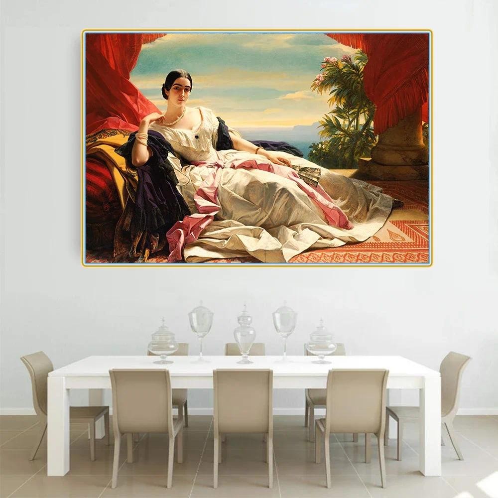 

Citon Winterhalter《Portrait of Leonilla, Princess of Sayn Wittgenstein》Canvas Oil painting Artwork Picture Decor Home Decoration