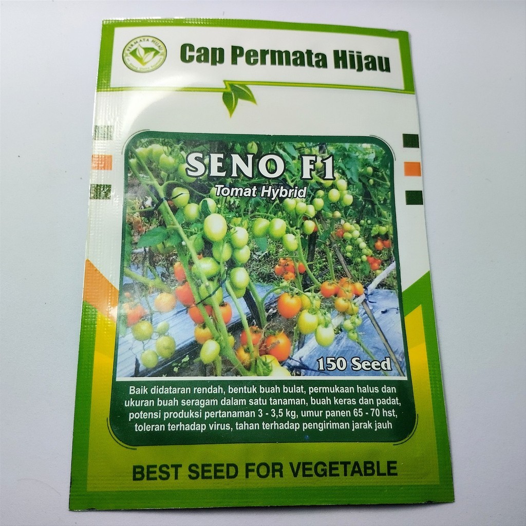 Benih SP Tomat SENO F1 isi 150 Biji Hibrida Bibit Cap Permata Hijau Small Pouch