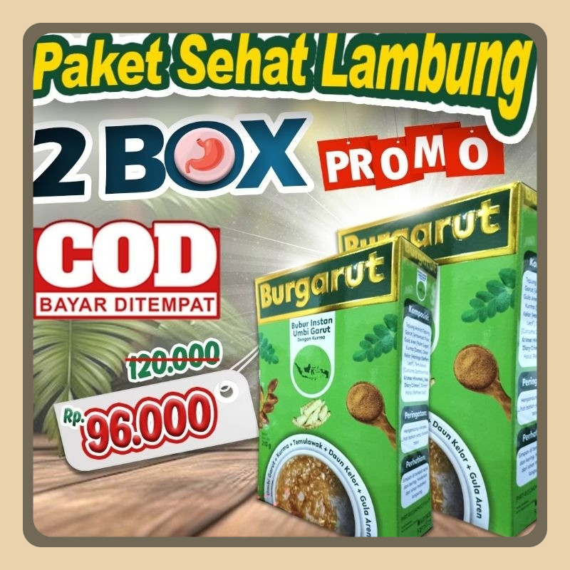 

BURGARUT Bubur Instan Umbi Garut Sereal Asam Lambung Maag Gerd PAKET 2BOX