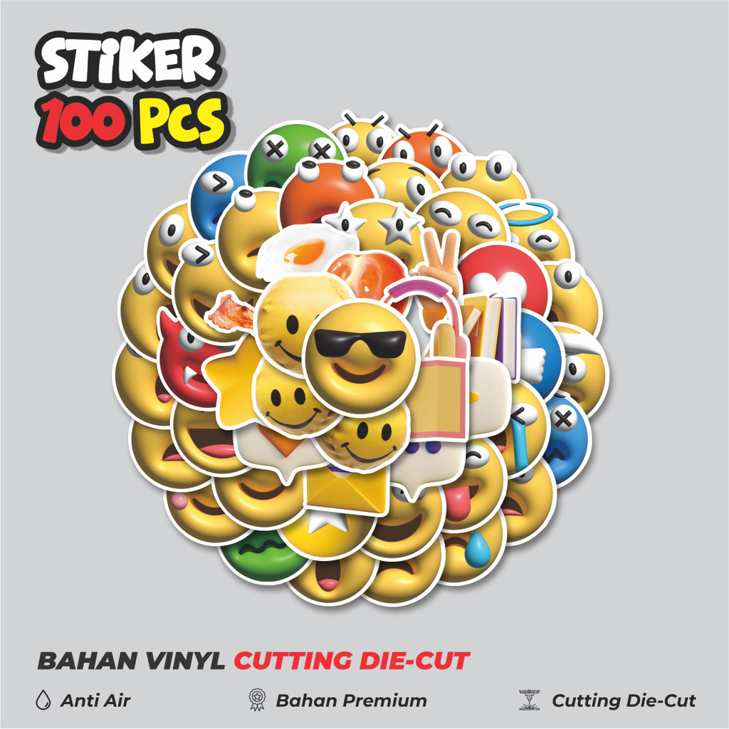 

Terbaru! 50 pcs Stiker Object Emoticon Dekorasi Lucu Kreatif untuk Notebook, Skateboard, HP