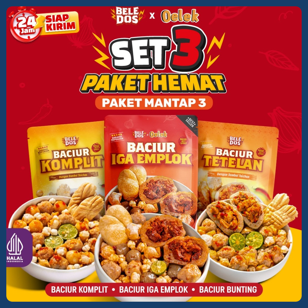

Beledos Paket Mantap 3 /Baciur Iga Emplok/Baciur Komplit/Baciur Tetelan